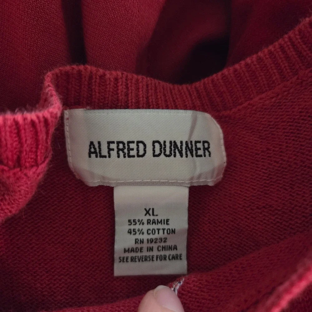 Vintage 90s Alfred Dunner Red Nautical‎ Embroidered Short Sleeve Knit Tee Blouse